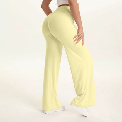 Softmotion Straight Leg Bottoms Women'S Mid-Waist Yoga Pants GYM Leggings Naked Feel Pilates Running Sports Trousers