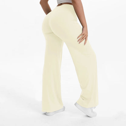 Softmotion Straight Leg Bottoms Women'S Mid-Waist Yoga Pants GYM Leggings Naked Feel Pilates Running Sports Trousers